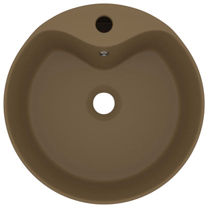 Luxus-Waschbecken mit Überlauf Matt Creme 36x13 cm Keramik