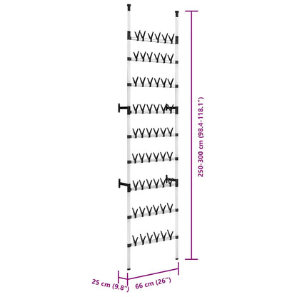 Teleskop-Schuhregal mit Stangen Aluminium