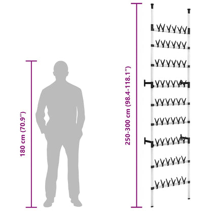 Teleskop-Schuhregal mit Stangen Aluminium