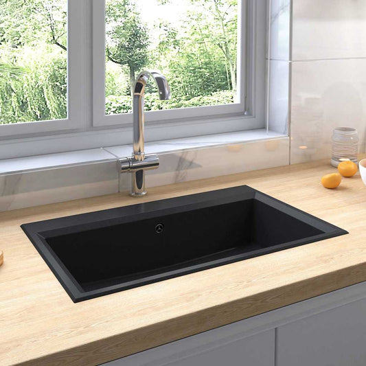 Küchen-Spüle Schwarz 79 x 50 x 31 cm Granit