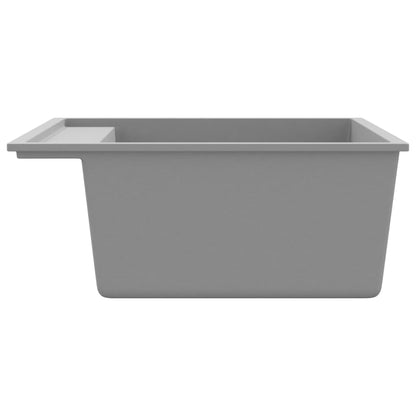 Küchenspüle mit Überlauf Grau Granit