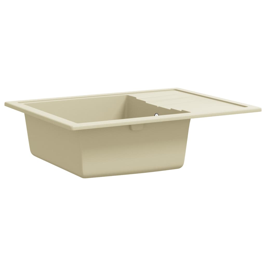 Küchenspüle mit Überlauf Oval Beige Granit