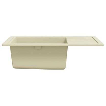 Küchenspüle mit Überlauf Oval Beige Granit
