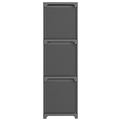 Würfelregal mit 9 Boxen Grau 103x30x107,5 cm Stoff