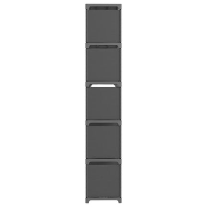 Würfel-Regal 15 Fächer Grau 103x30x175,5 cm Stoff
