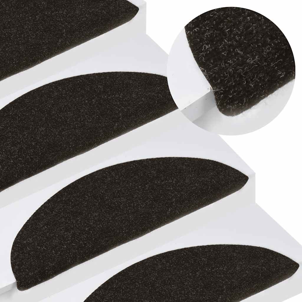 Stufenmatten Selbstklebend 15 Stk. 56x17x3 cm Dunkelbraun Halbrund