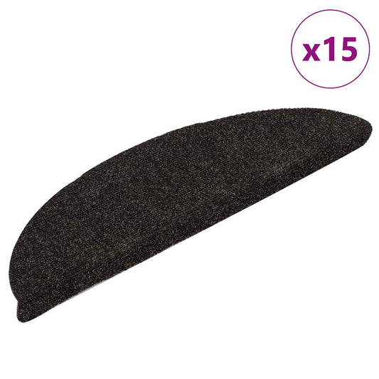 Stufenmatten Selbstklebend 15 Stk. 56x17x3 cm Dunkelbraun Halbrund