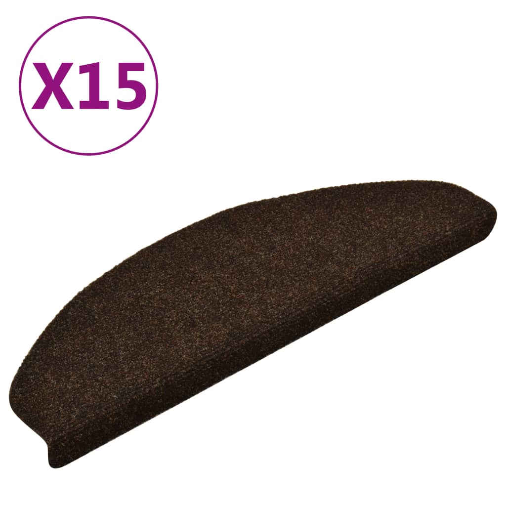 Stufenmatten Selbstklebend 15 Stk. 65x21x4 cm Braun Halbrund Groß