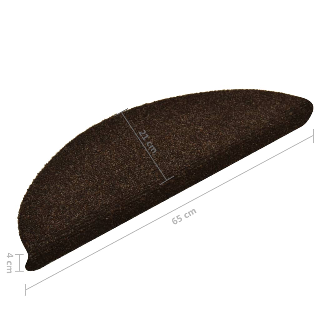 Stufenmatten Selbstklebend 15 Stk. 65x21x4 cm Braun Halbrund Groß