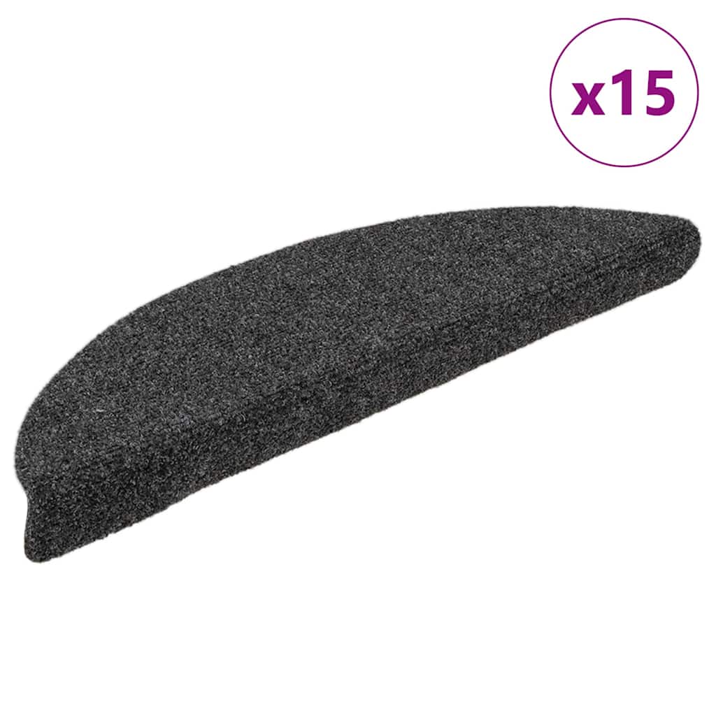 Stufenmatten Selbstklebend 15 Stk. 56x17x3 cm Anthrazit Halbrund