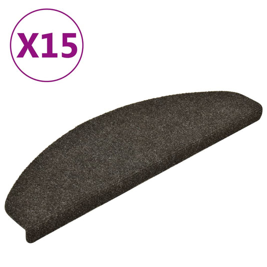 Stufenmatten Selbstklebend 15 Stk. 65x21x4 cm Anthrazit Halbrund Groß
