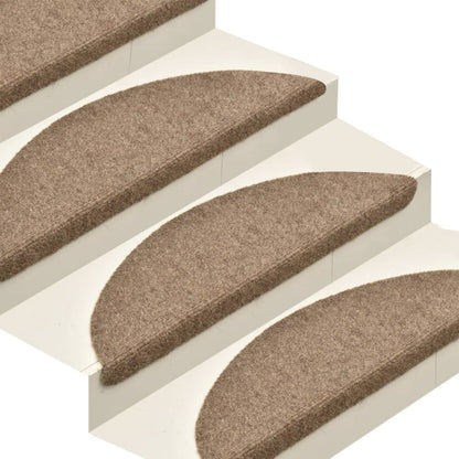 Stufenmatten Selbstklebend 15 Stk. 56x17x3 cm Beige Halbrund
