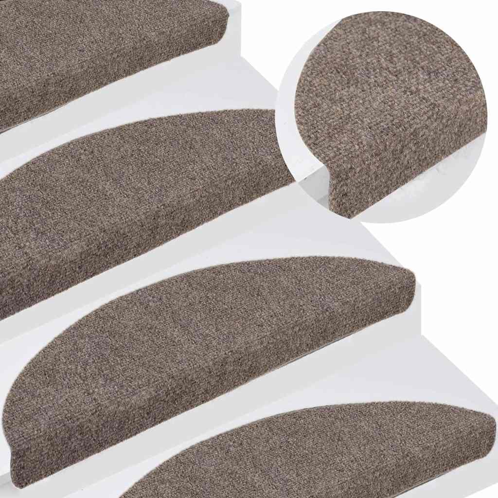 Stufenmatten Selbstklebend 15 Stk. 56x17x3 cm Beige Halbrund