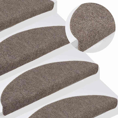 Stufenmatten Selbstklebend 15 Stk. 56x17x3 cm Beige Halbrund