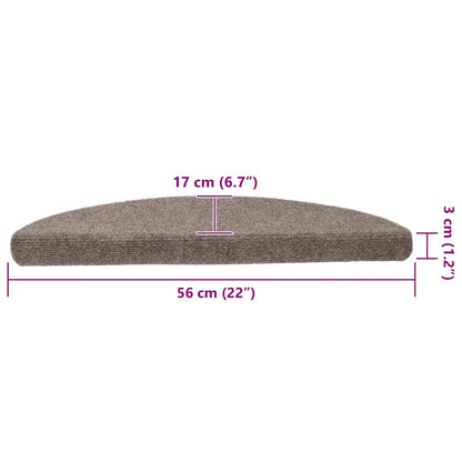 Stufenmatten Selbstklebend 15 Stk. 56x17x3 cm Beige Halbrund