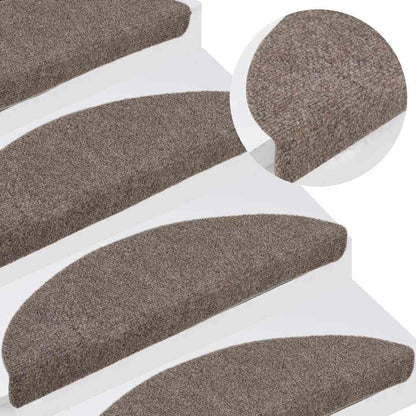 Stufenmatten Selbstklebend 15 Stk. 65x21x4 cm Beige Halbrund Groß