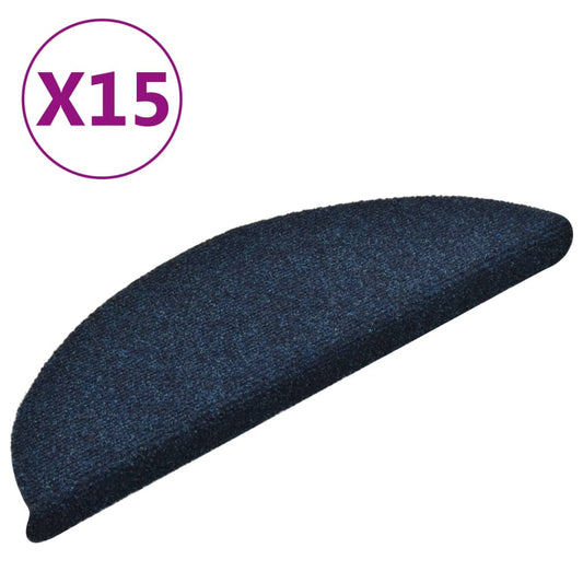 Stufenmatten Selbstklebend 15 Stk. 56x17x3 cm Marineblau Halbrund