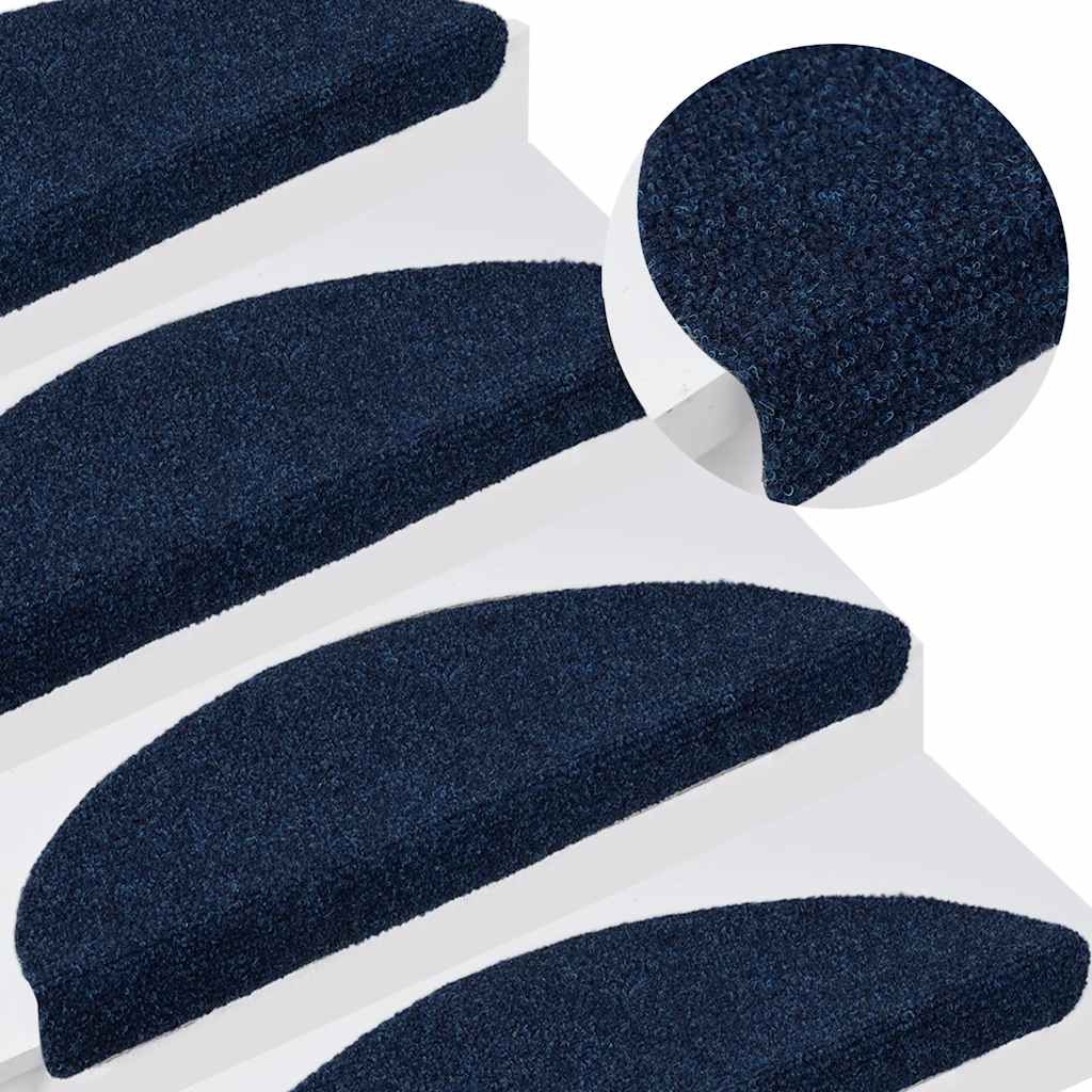 Stufenmatten Selbstklebend 15 Stk. 56x17x3 cm Marineblau Halbrund