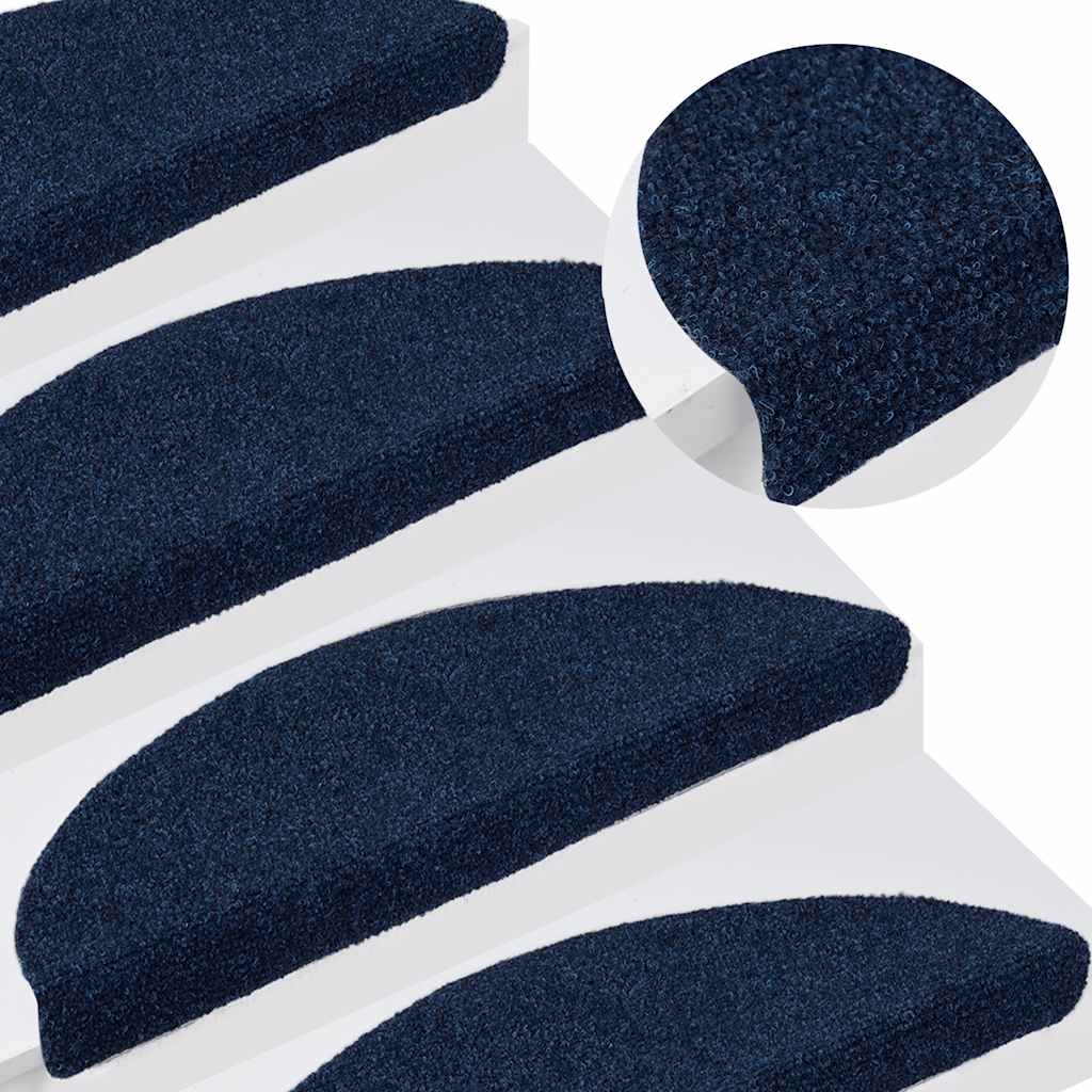 Stufenmatten Selbstklebend 15 Stk. 65x21x4 cm Marineblau Halbrund Groß