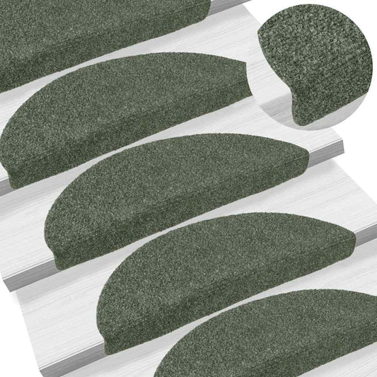 Stufenmatten Selbstklebend 15 Stk. 56x17x3 cm Grün Halbrund