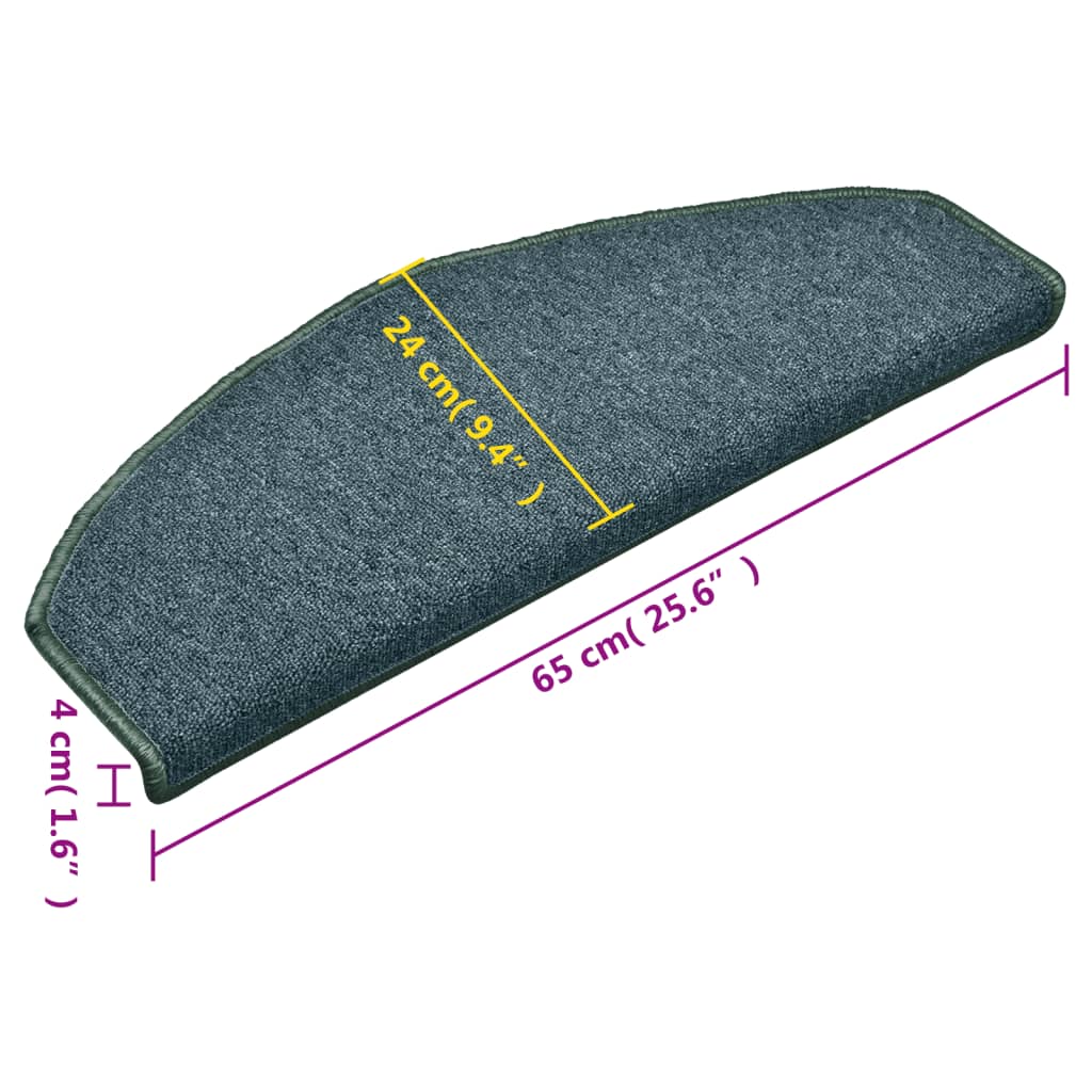 Stufenmatten 15 Stk. 65x24x4 cm Dunkelgrün Halbrund Groß