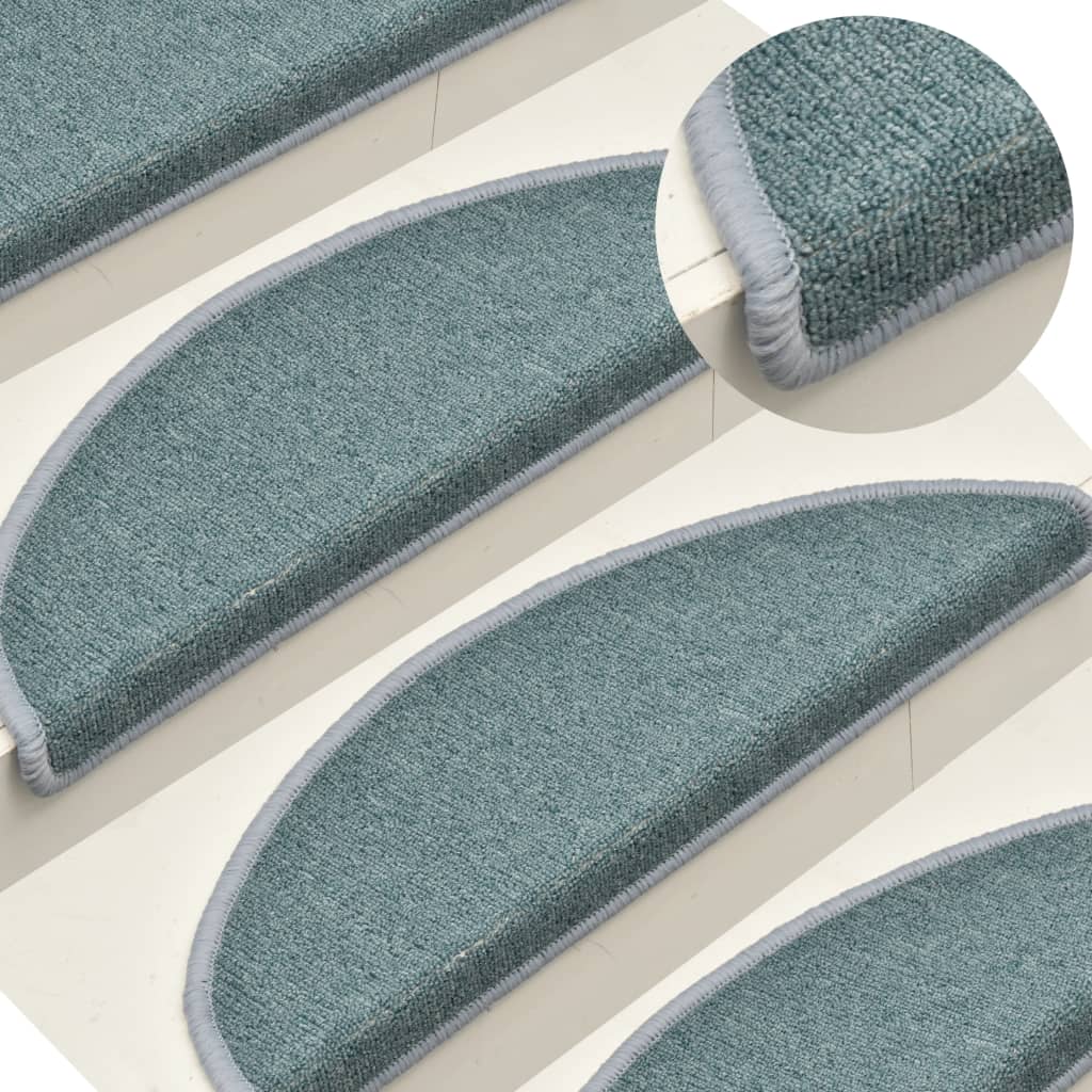 Stufenmatten 15 Stk. 56x17x3 cm Seeblau Halbrund