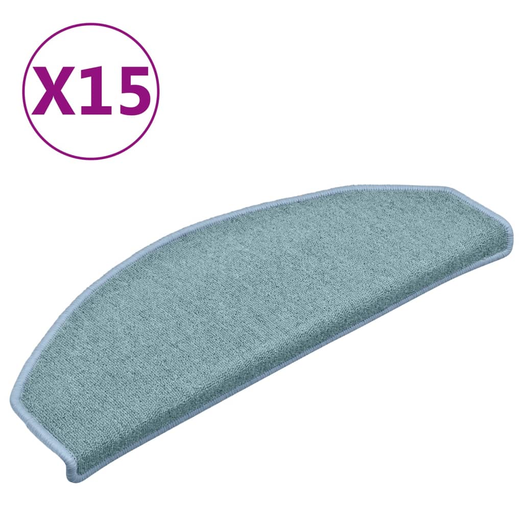 Stufenmatten 15 Stk. 65x24x4 cm Seeblau Halbrund Groß