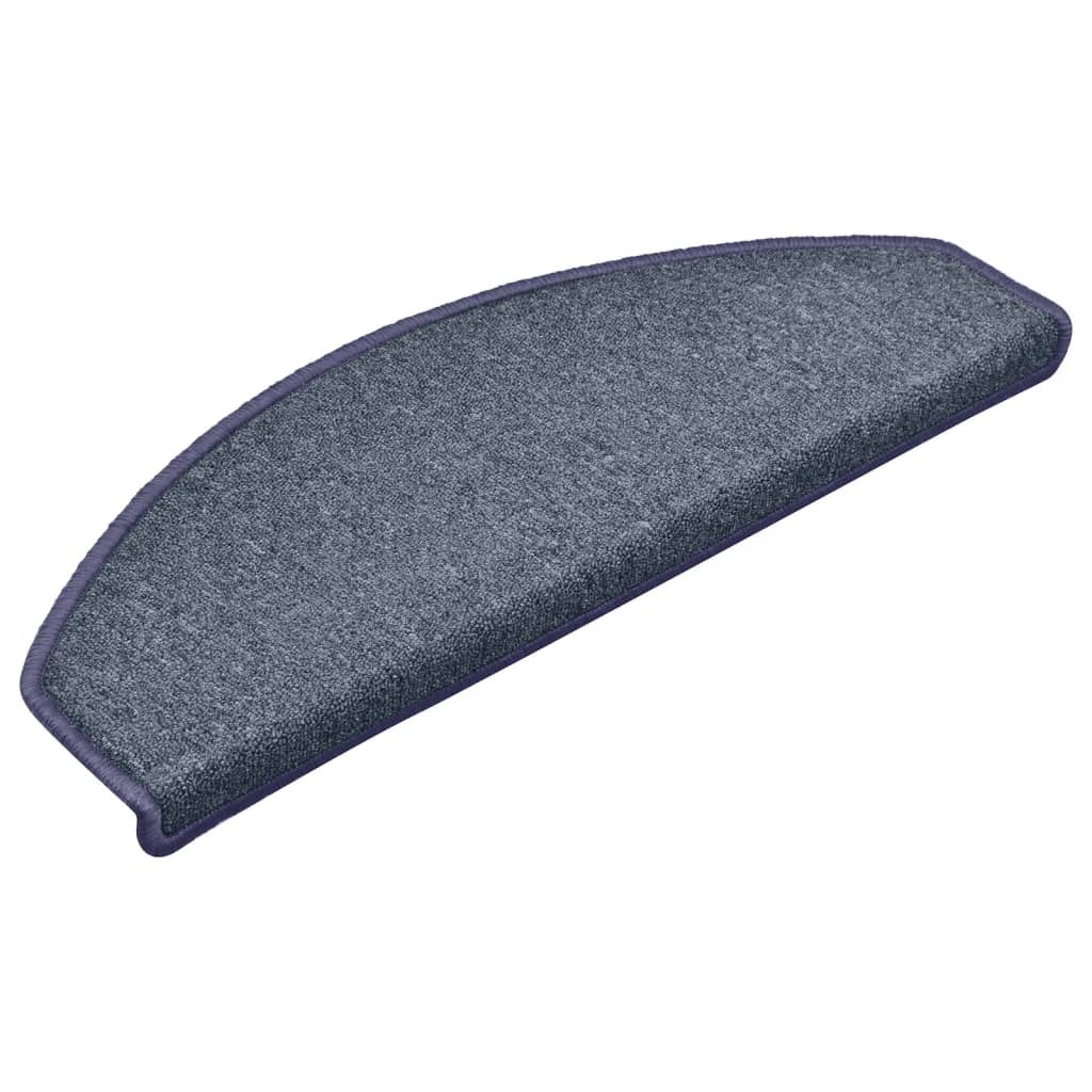Stufenmatten 15 Stk. 65 x 24 x 4 cm Dunkelgrau und Blau Halbrund Groß