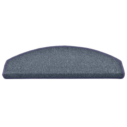 Stufenmatten 15 Stk. 65 x 24 x 4 cm Dunkelgrau und Blau Halbrund Groß