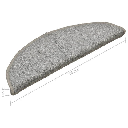 Stufenmatten 15 Stk. 56x17x3 cm Hellgrau Halbrund