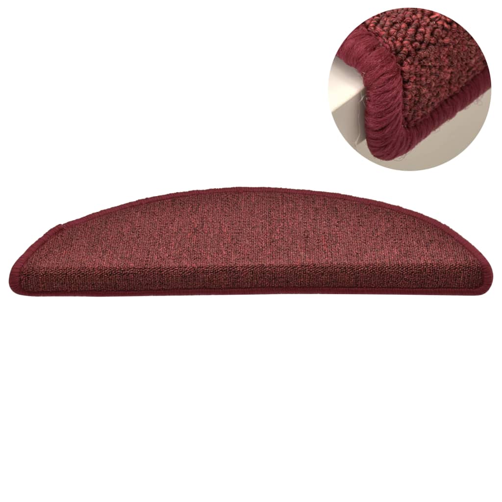 Stufenmatten 15 Stk. 56x17x3 cm Bordeaux Halbrund
