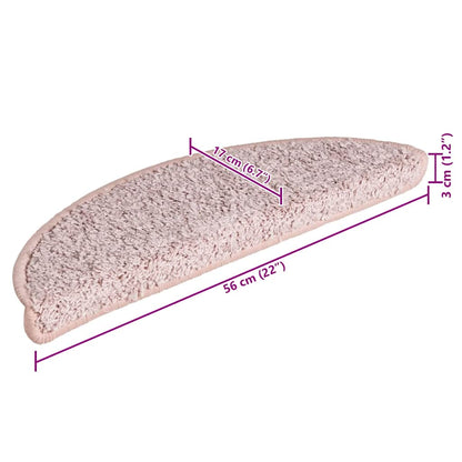 Stufenmatten 15 Stk. 56x17x3 cm Hellrosa Halbrund