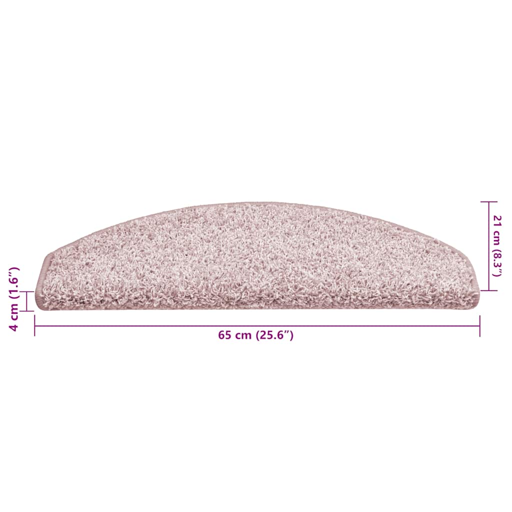 Stufenmatten 15 Stk. 65x21x4 cm Hellrosa Halbrund Groß