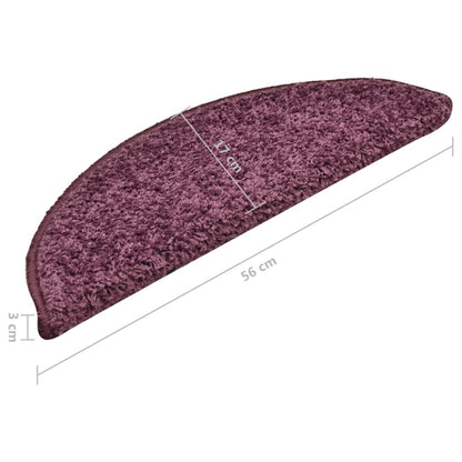 Stufenmatten 15 Stk. 56x17x3 cm Dunkelviolett Halbrund