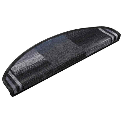 Treppenmatten Selbstklebend 15 Stk. Schwarz und Grau 65x21x4 cm