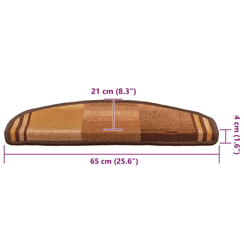 Treppenmatten Selbstklebend 15 Stk. Braun 65x21x4 cm