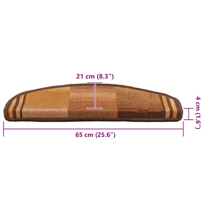 Treppenmatten Selbstklebend 15 Stk. Braun 65x21x4 cm