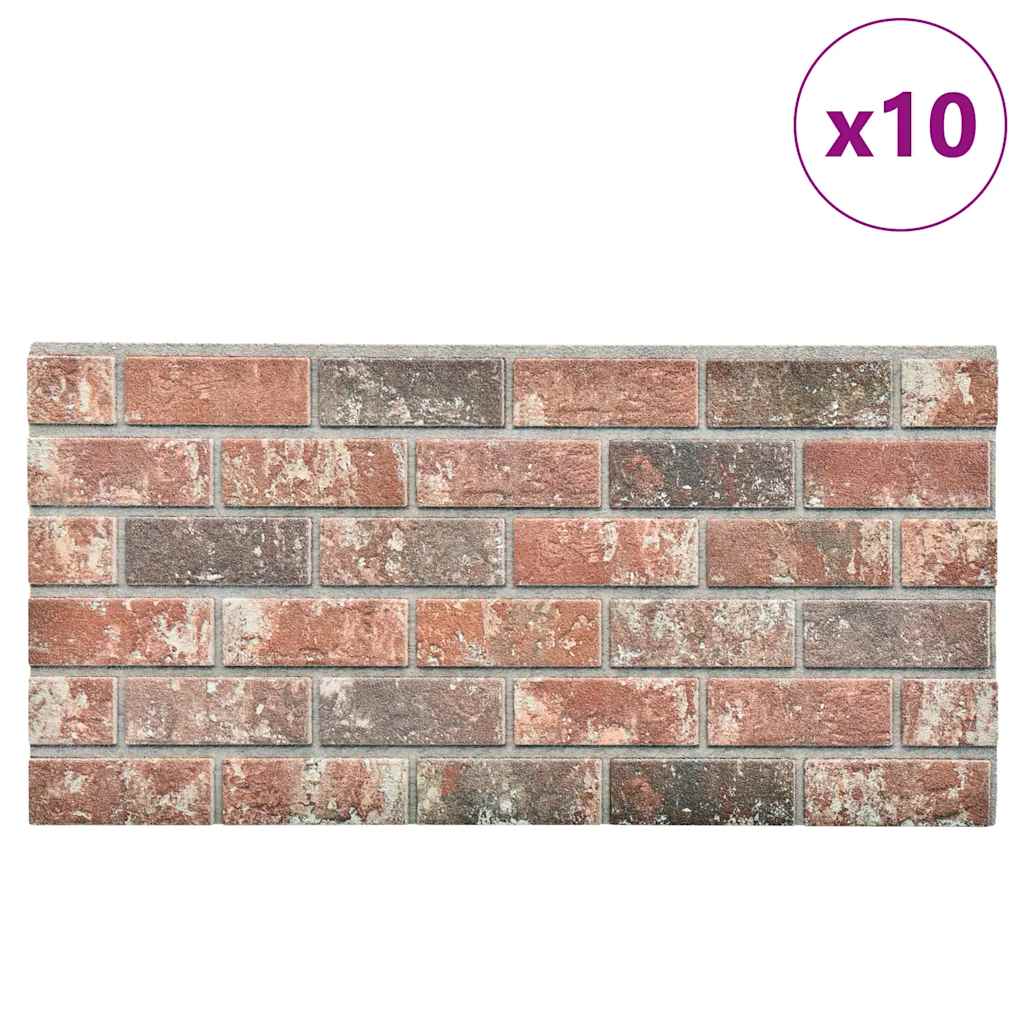 3D-Wandpaneele 10 Stk. Dunkelbraun & Grau Backstein-Optik EPS