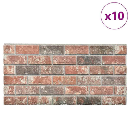 3D-Wandpaneele 10 Stk. Dunkelbraun & Grau Backstein-Optik EPS