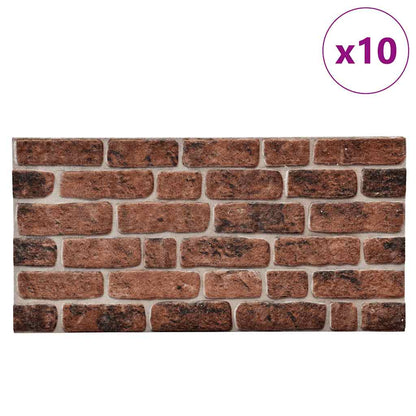 3D-Wandpaneele 10 Stk. Dunkelbraun Backstein-Optik EPS