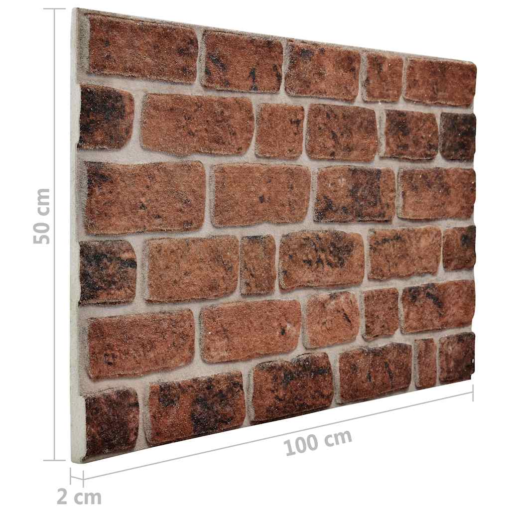 3D-Wandpaneele 10 Stk. Dunkelbraun Backstein-Optik EPS