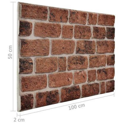 3D-Wandpaneele 10 Stk. Dunkelbraun Backstein-Optik EPS