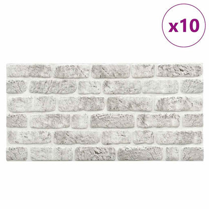 3D-Wandpaneele 10 Stk. Hellgrau Backstein-Optik EPS