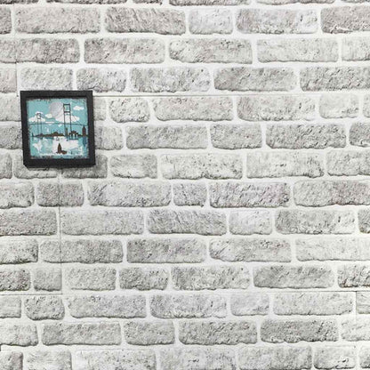 3D-Wandpaneele 10 Stk. Hellgrau Backstein-Optik EPS