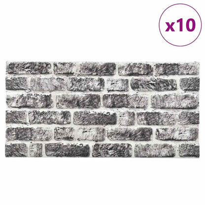 3D-Wandpaneele 10 Stk. Dunkelgrau Backstein-Optik EPS