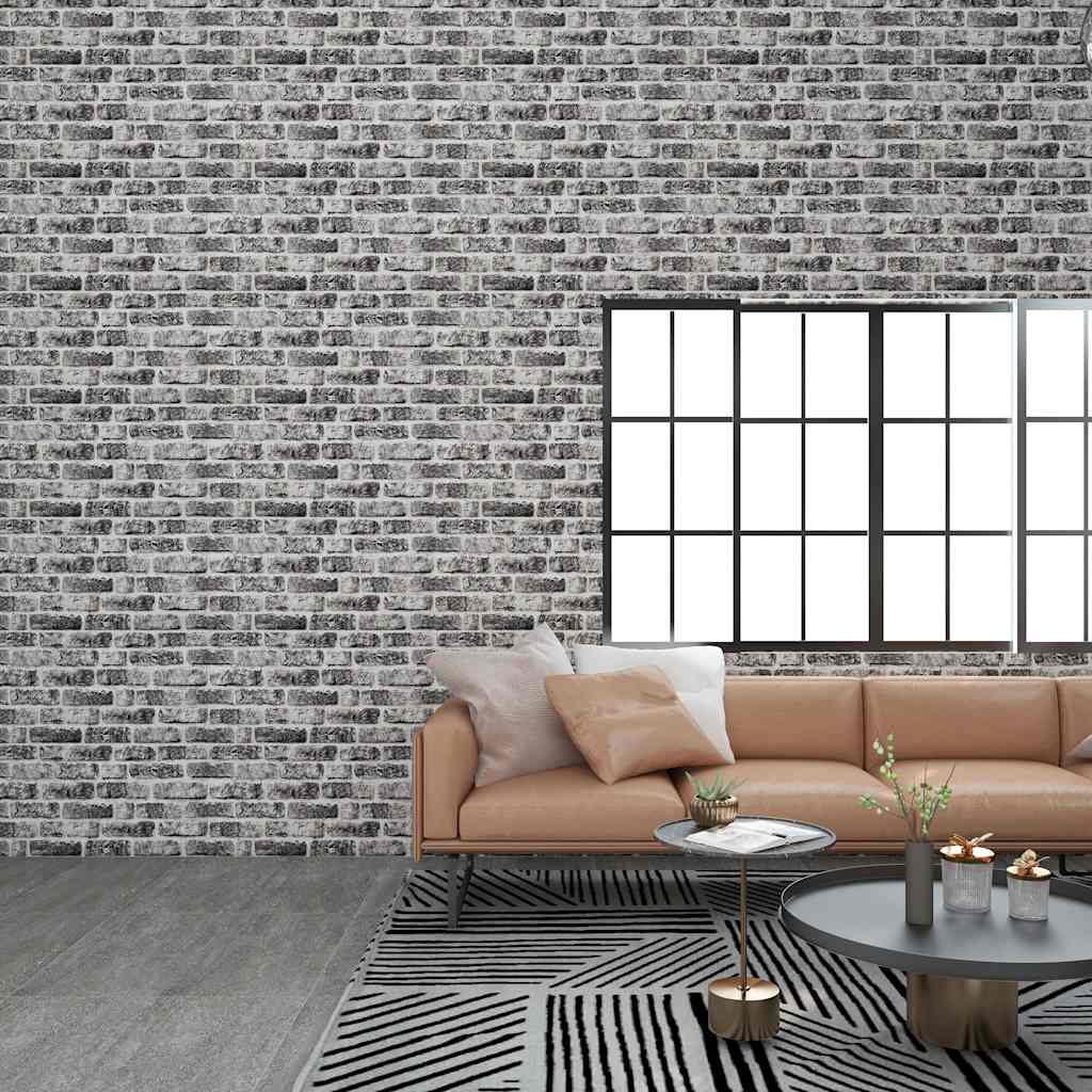 3D-Wandpaneele 10 Stk. Dunkelgrau Backstein-Optik EPS