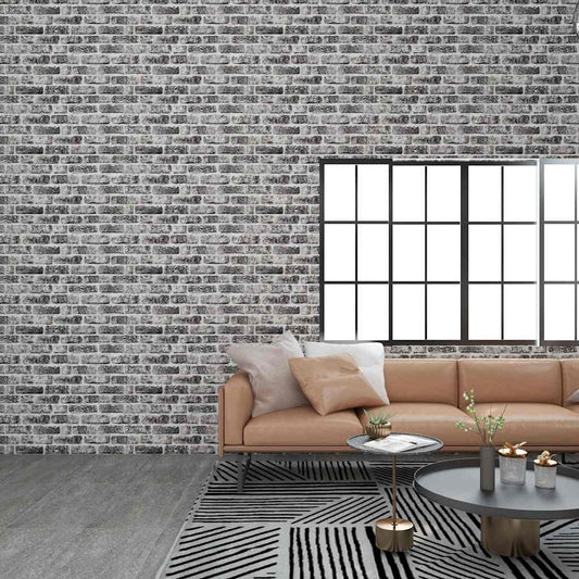 3D-Wandpaneele 10 Stk. Dunkelgrau Backstein-Optik EPS