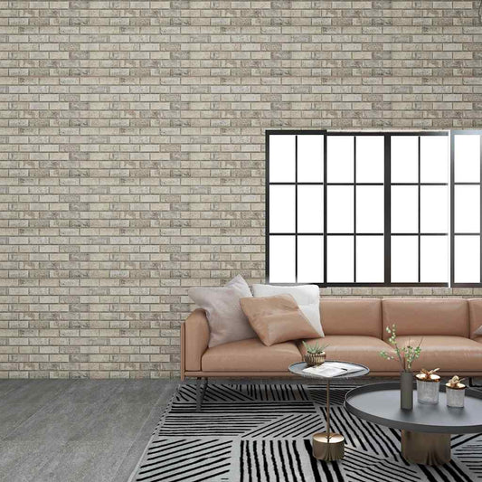 3D-Wandpaneele 10 Stk. Sandfarben Backstein-Optik EPS
