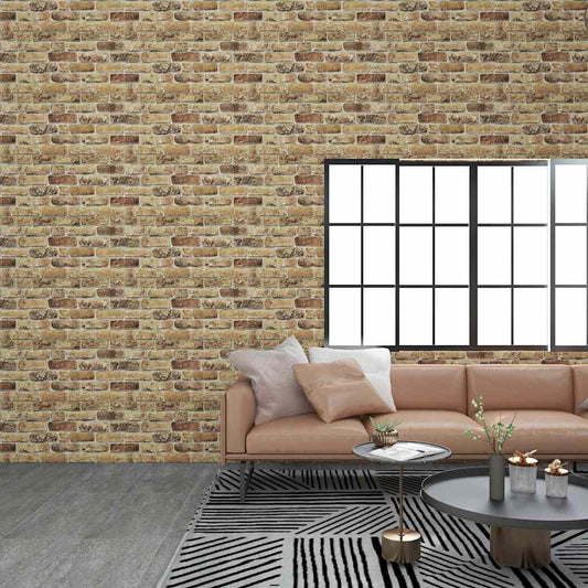 3D-Wandpaneele 10 Stk. Sandfarben Backstein-Optik EPS