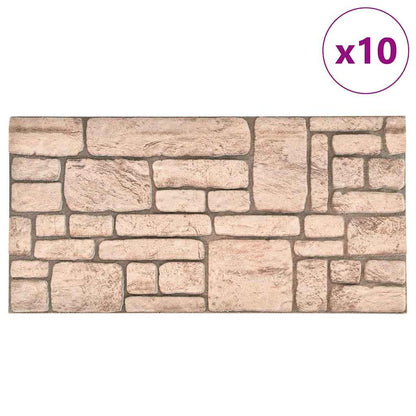 3D-Wandpaneele 10 Stk. Beige Backstein-Optik EPS